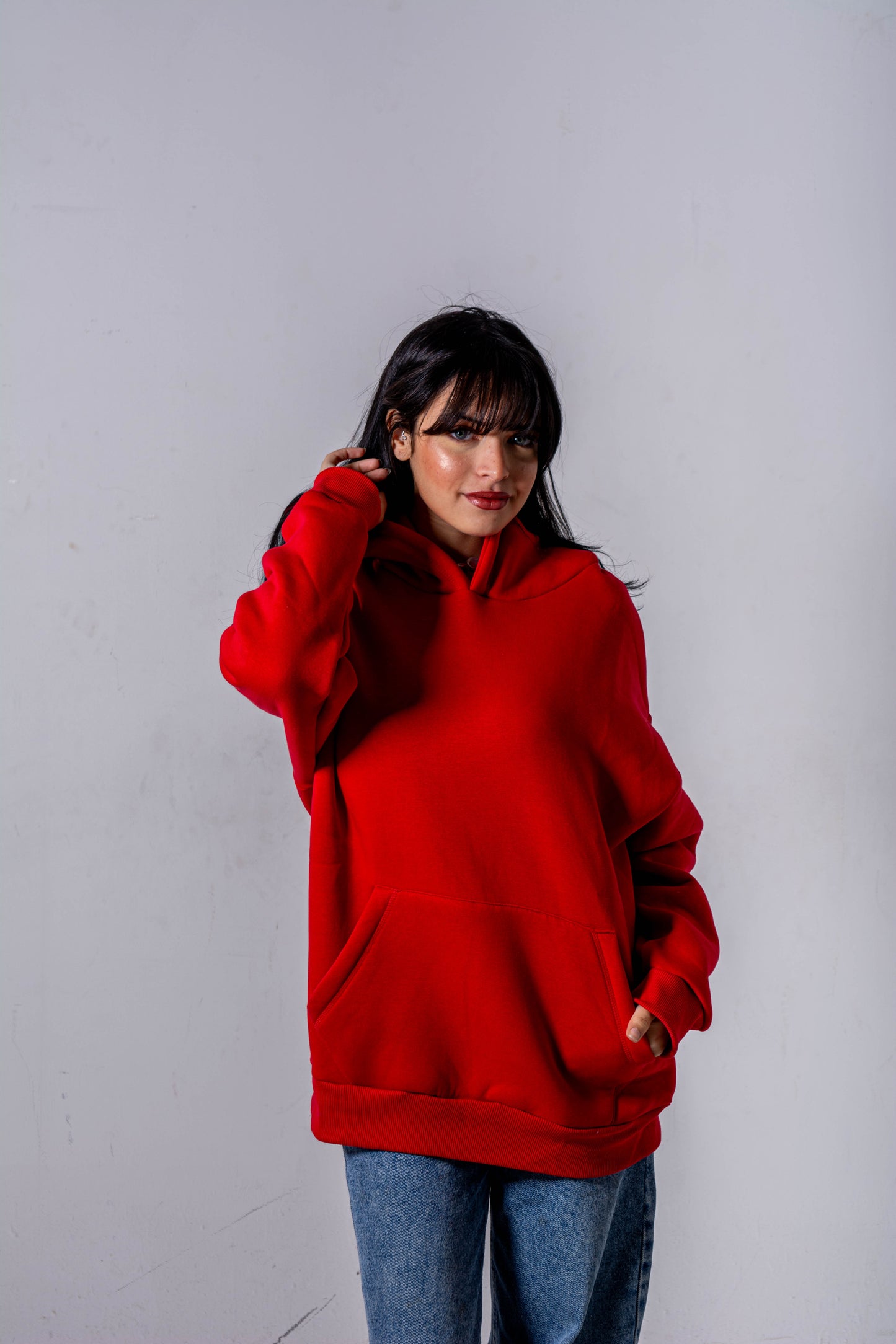 red basic hoodie