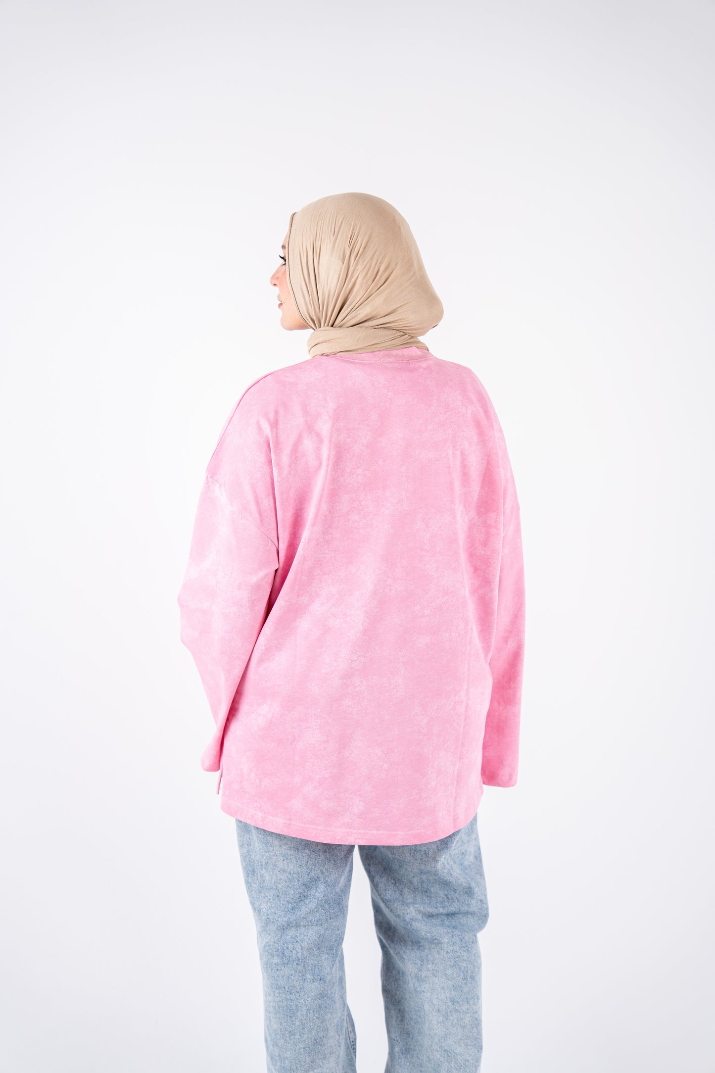 pink washed basic widesleeves t-shirt