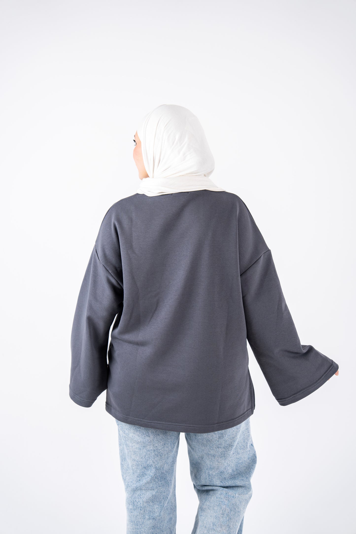 grey basic widesleeves t-shirt