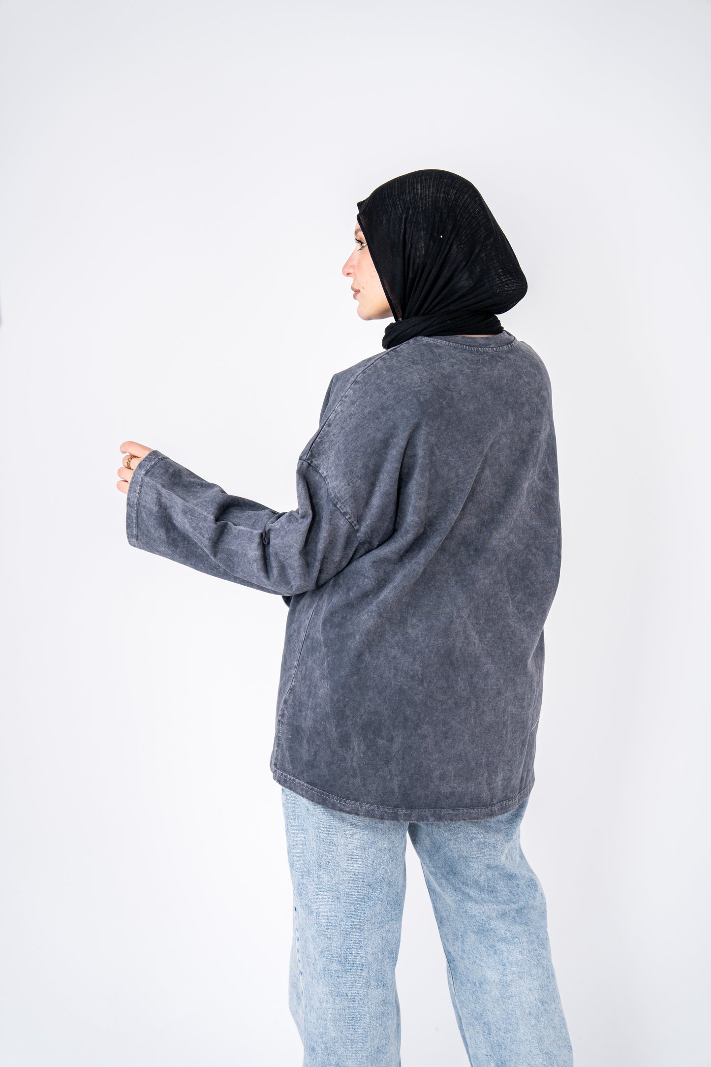 WASHED WIDESLEEVES BASIC T-SHIRT