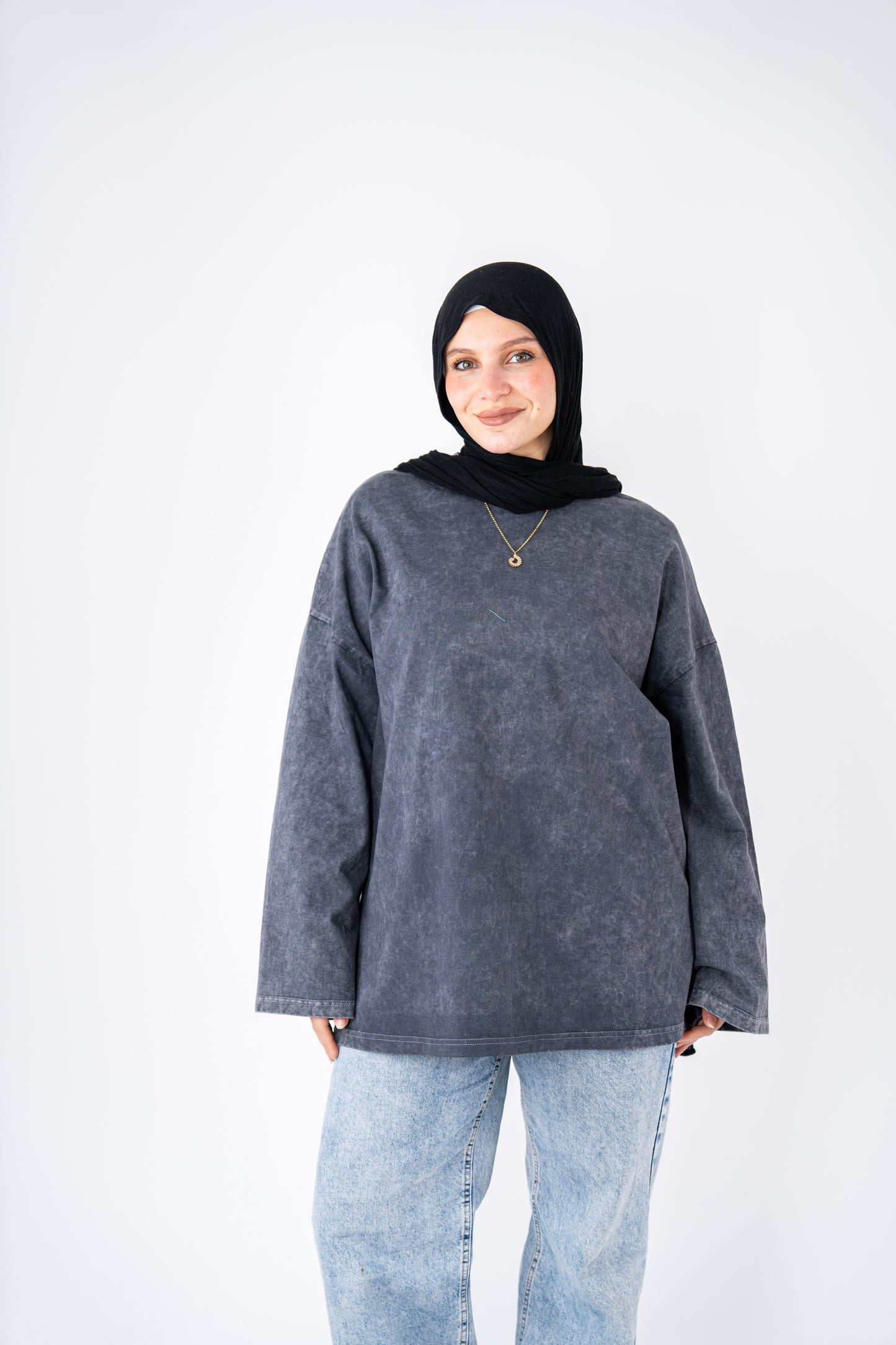 WASHED WIDESLEEVES BASIC T-SHIRT