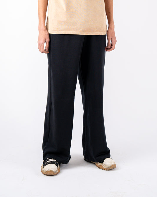 black wideleg sweatpants