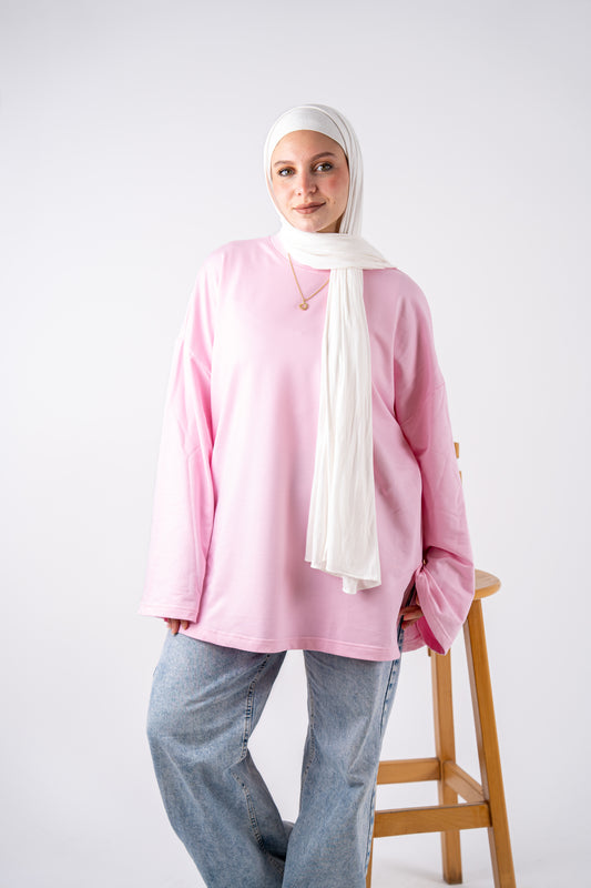 pink basic widesleeves t-shirt