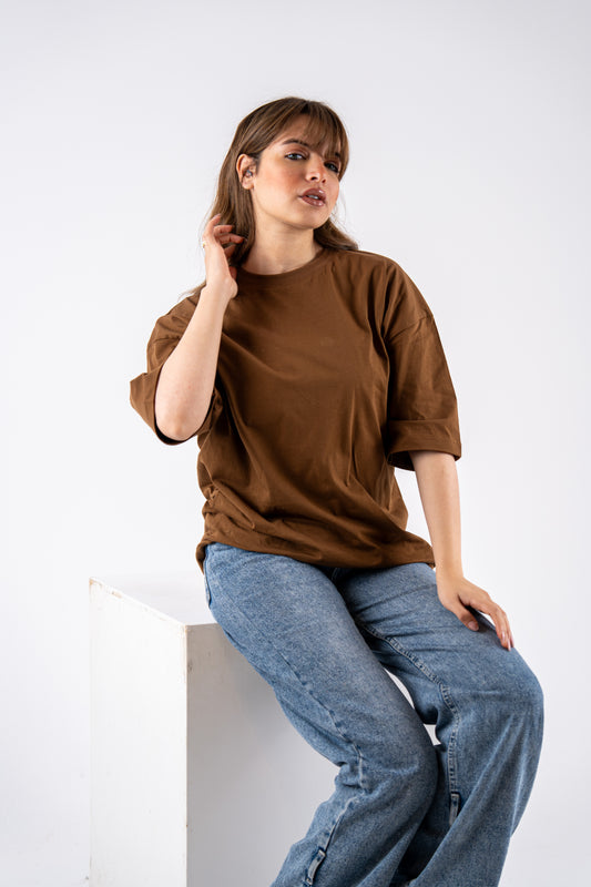 brown basic t-shirt
