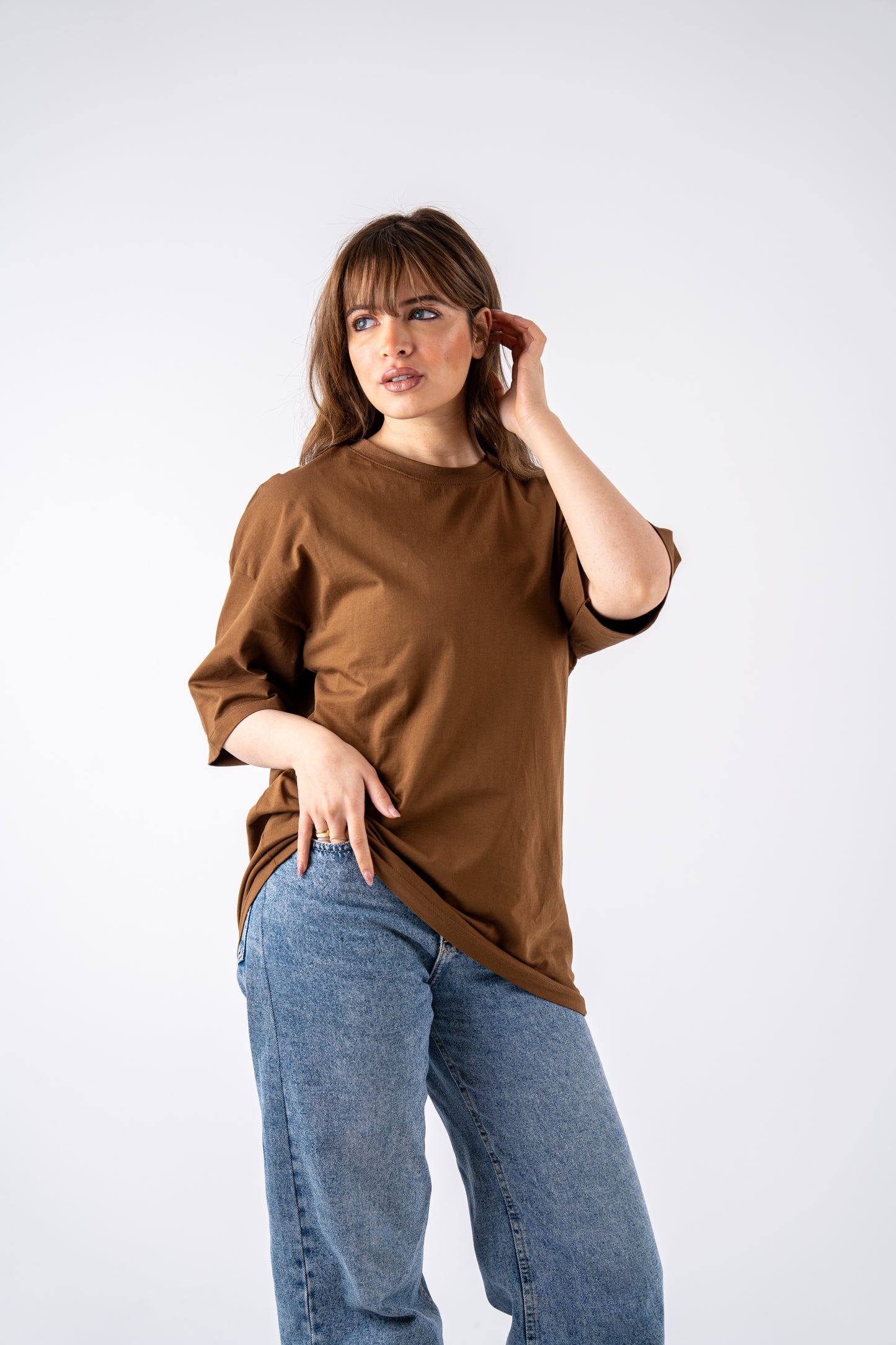 brown basic t-shirt