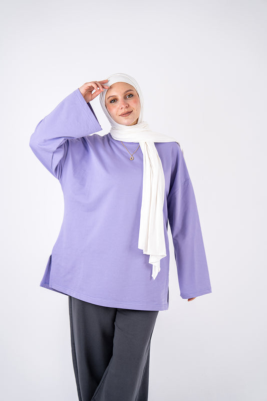 lavender basic widesleeves t-shirt
