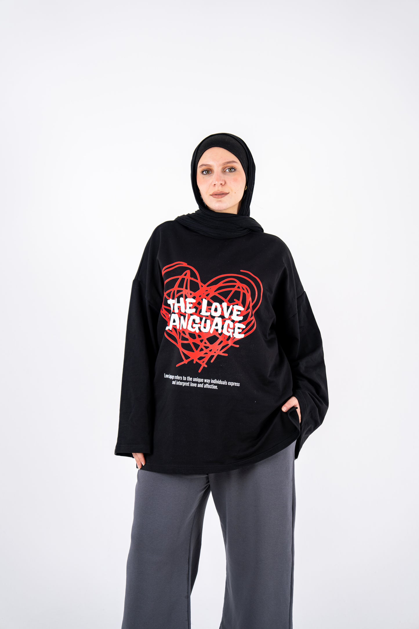 love language black widesleeves t-shirt