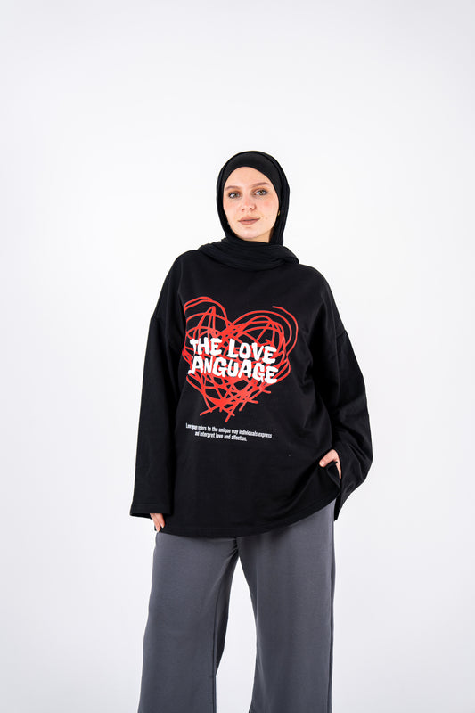 love language black widesleeves t-shirt