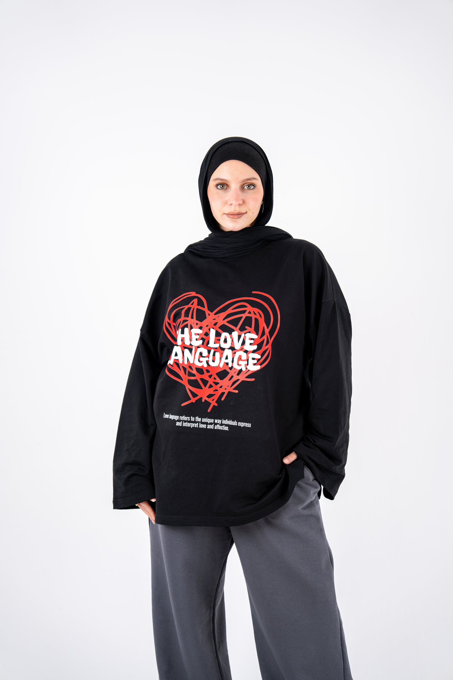 love language black widesleeves t-shirt