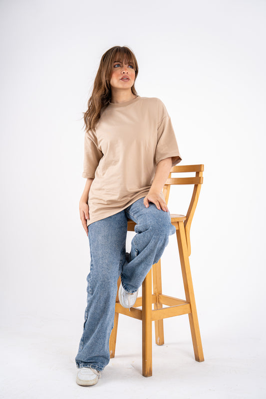 beige basic t-shirt