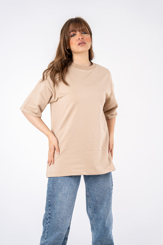 beige basic t-shirt