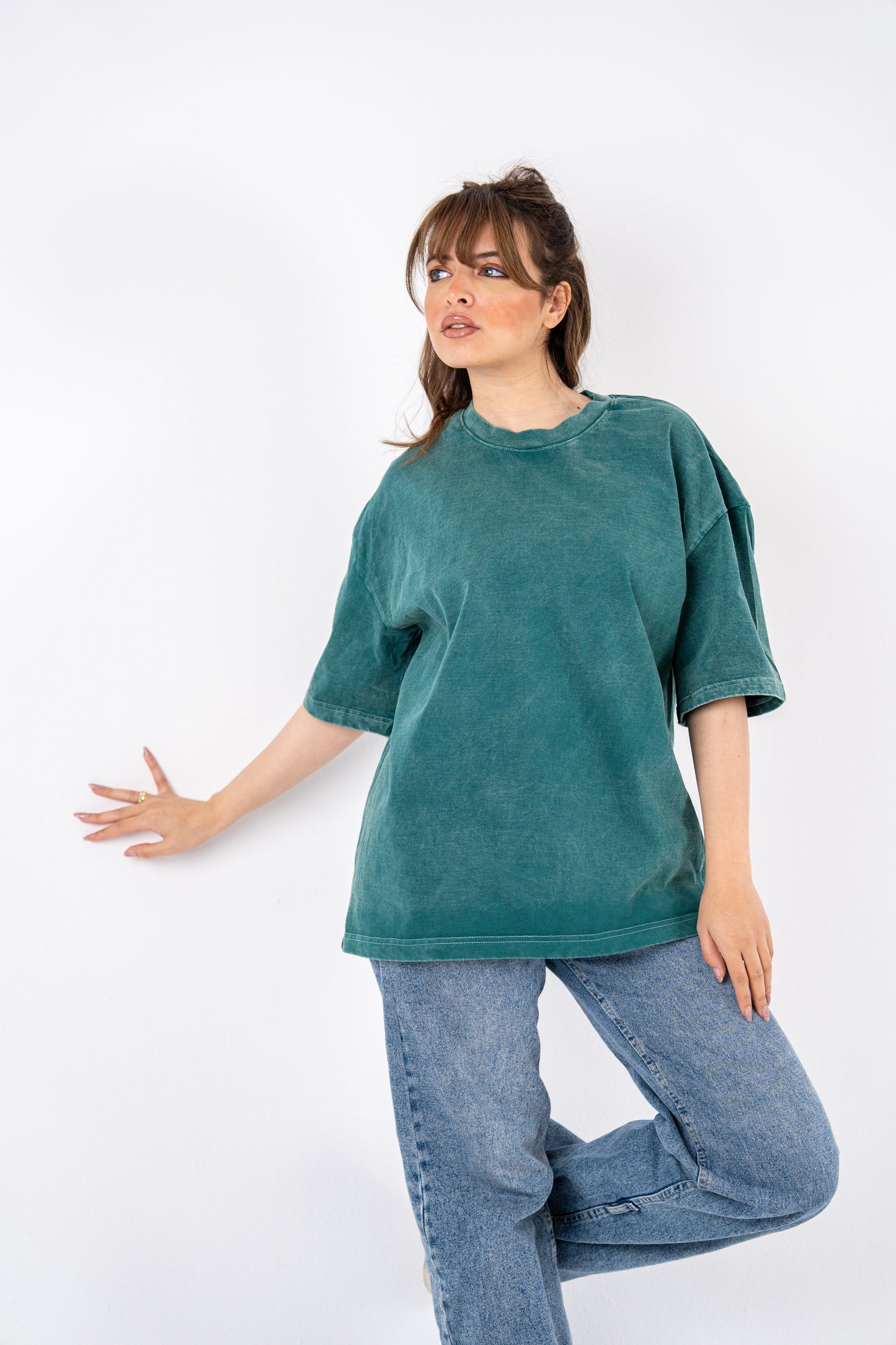 olive basic washed t-shirt