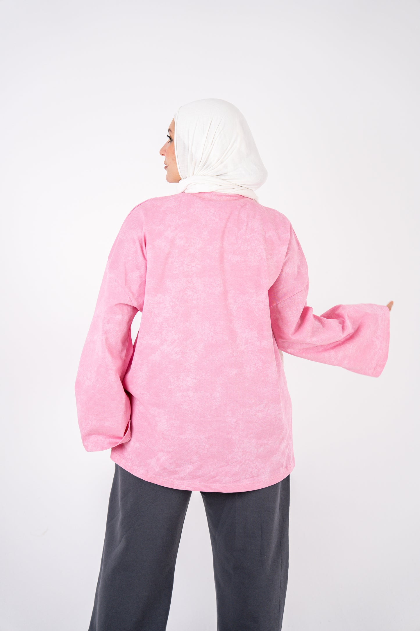 go far pink washed widesleeves t-shirt