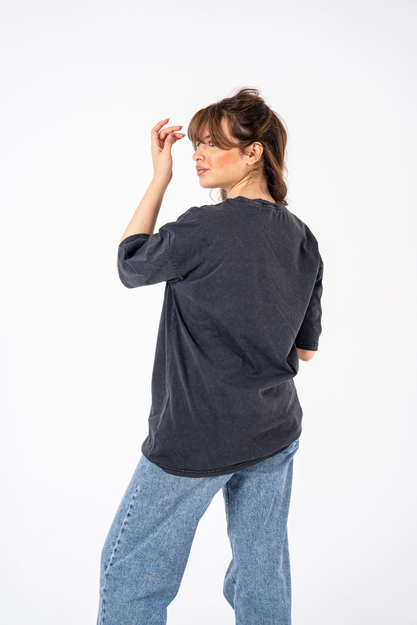free as a bird grey washed t-shirt