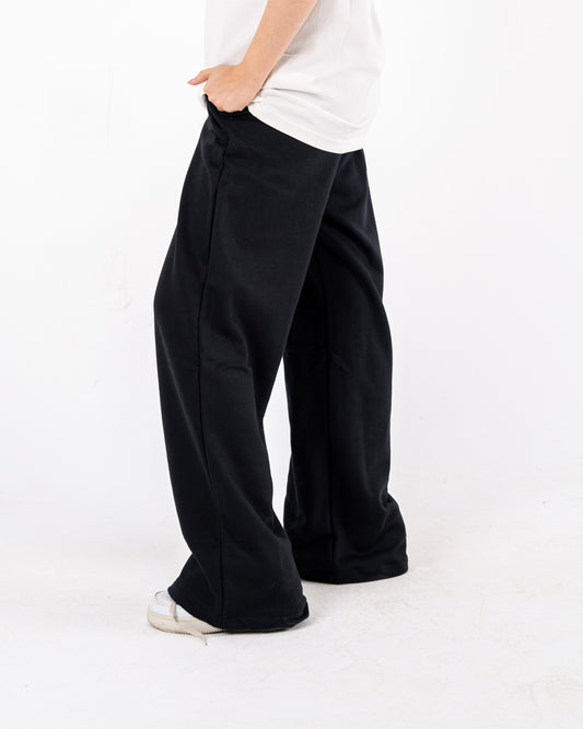 black wideleg sweatpants