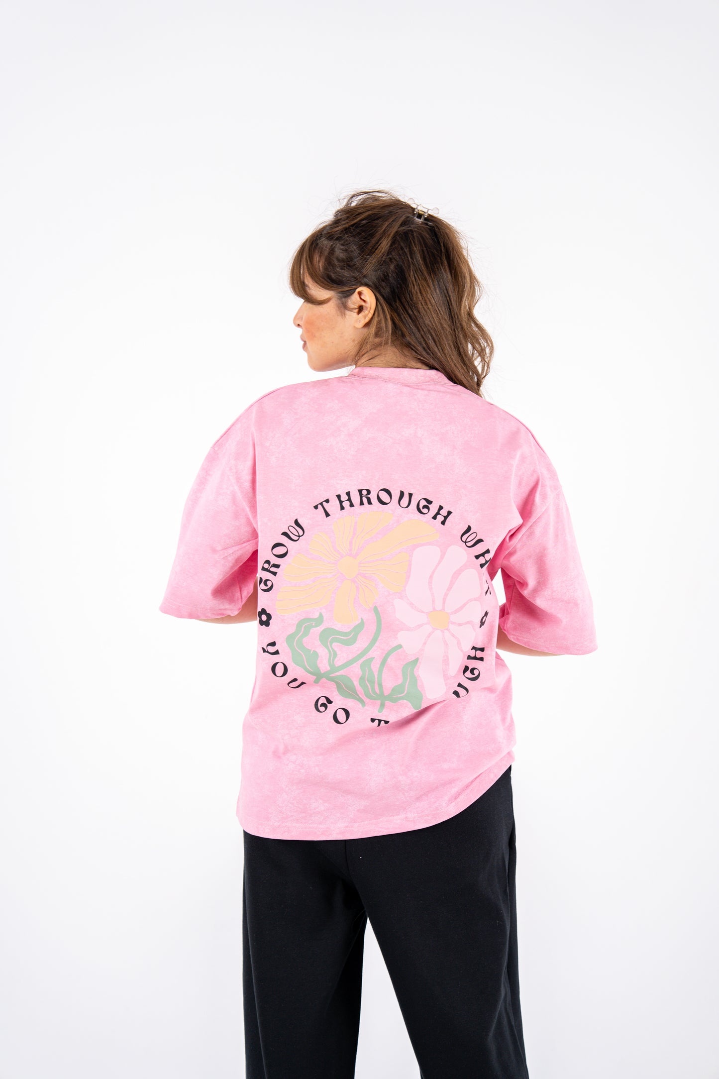 go through pink washed t-shirt