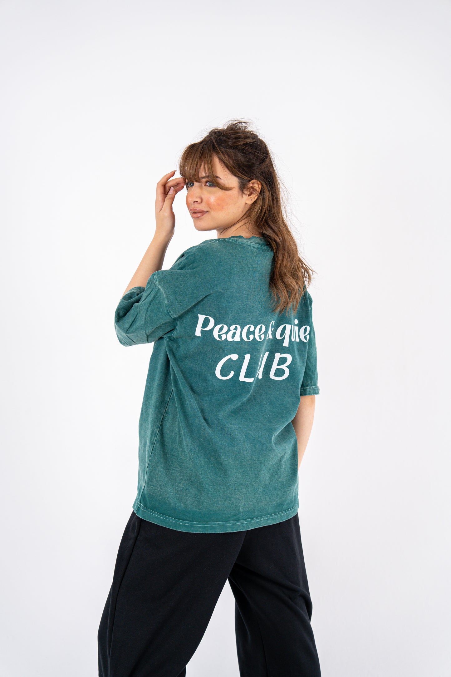 peace and quiet olive t-shirt