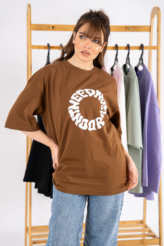 don't need reason brown t-shirt