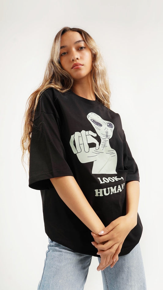 Look human black t-shirt