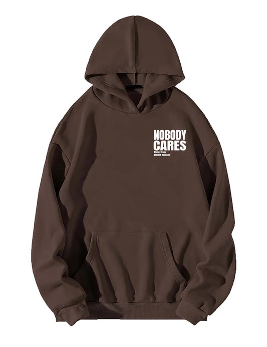 No body cares brown hoodie