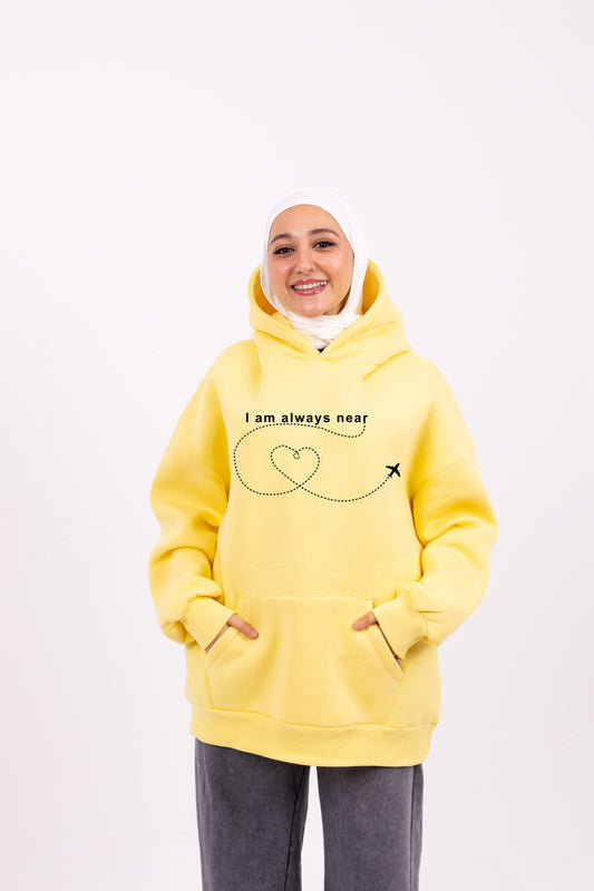Always near you yellow hoodie