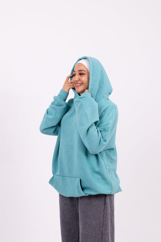 Blue washed hoodie