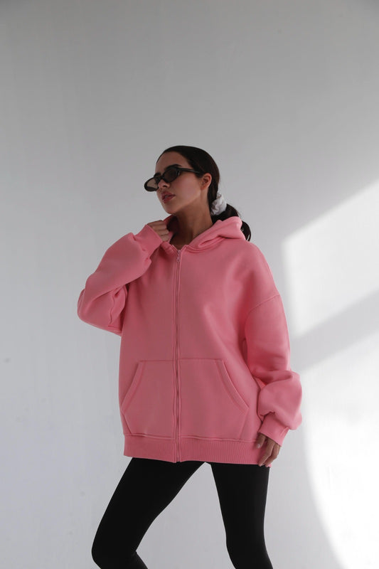 Pink zip up hoodie