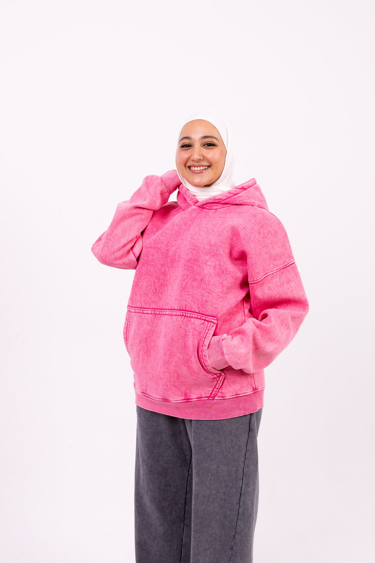 pink washed oversize hoodie