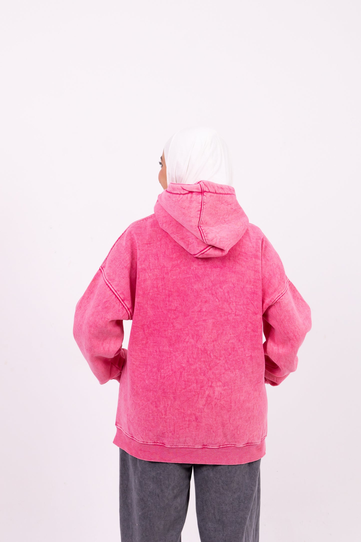 pink washed oversize hoodie