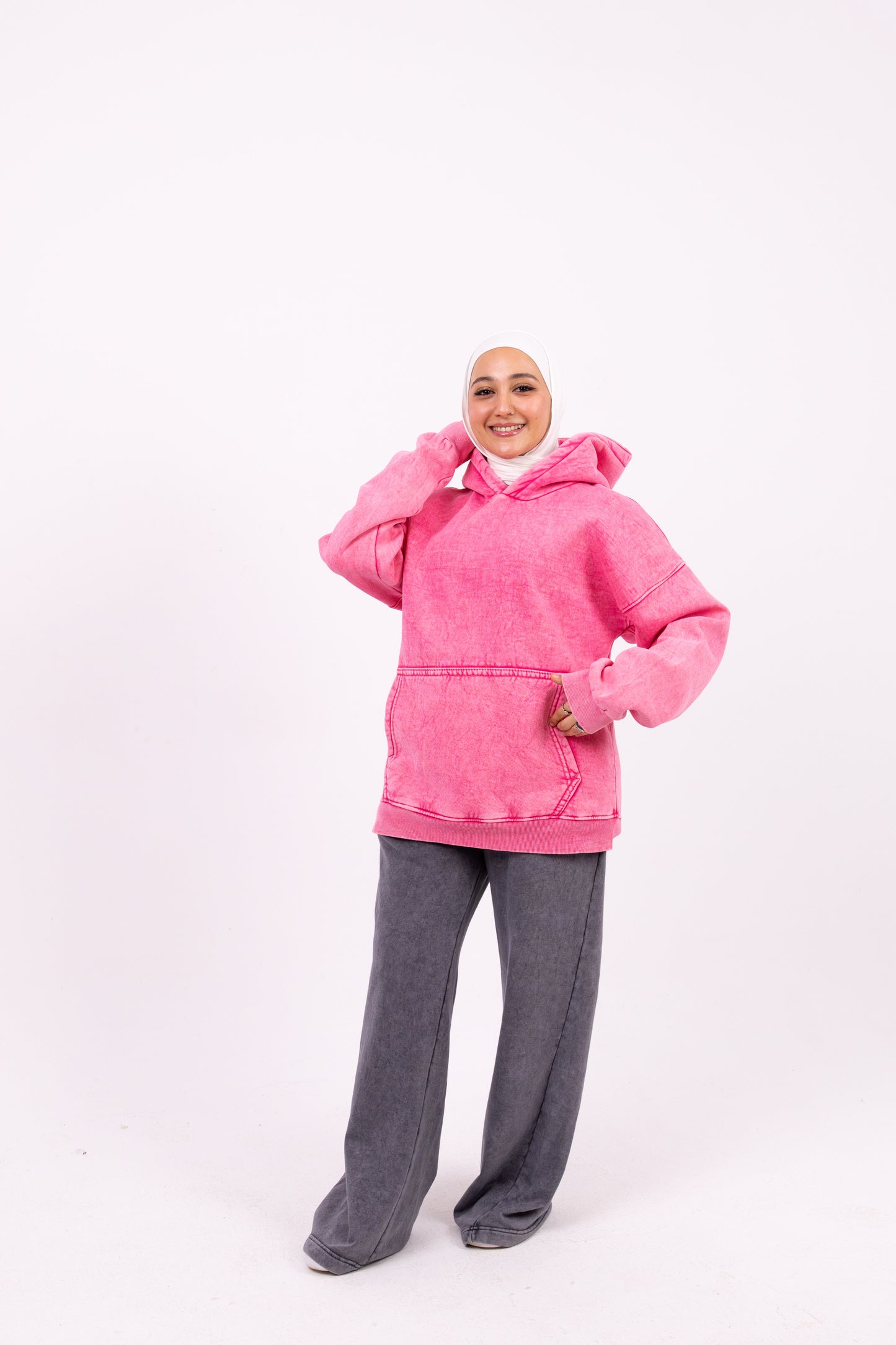 pink washed oversize hoodie