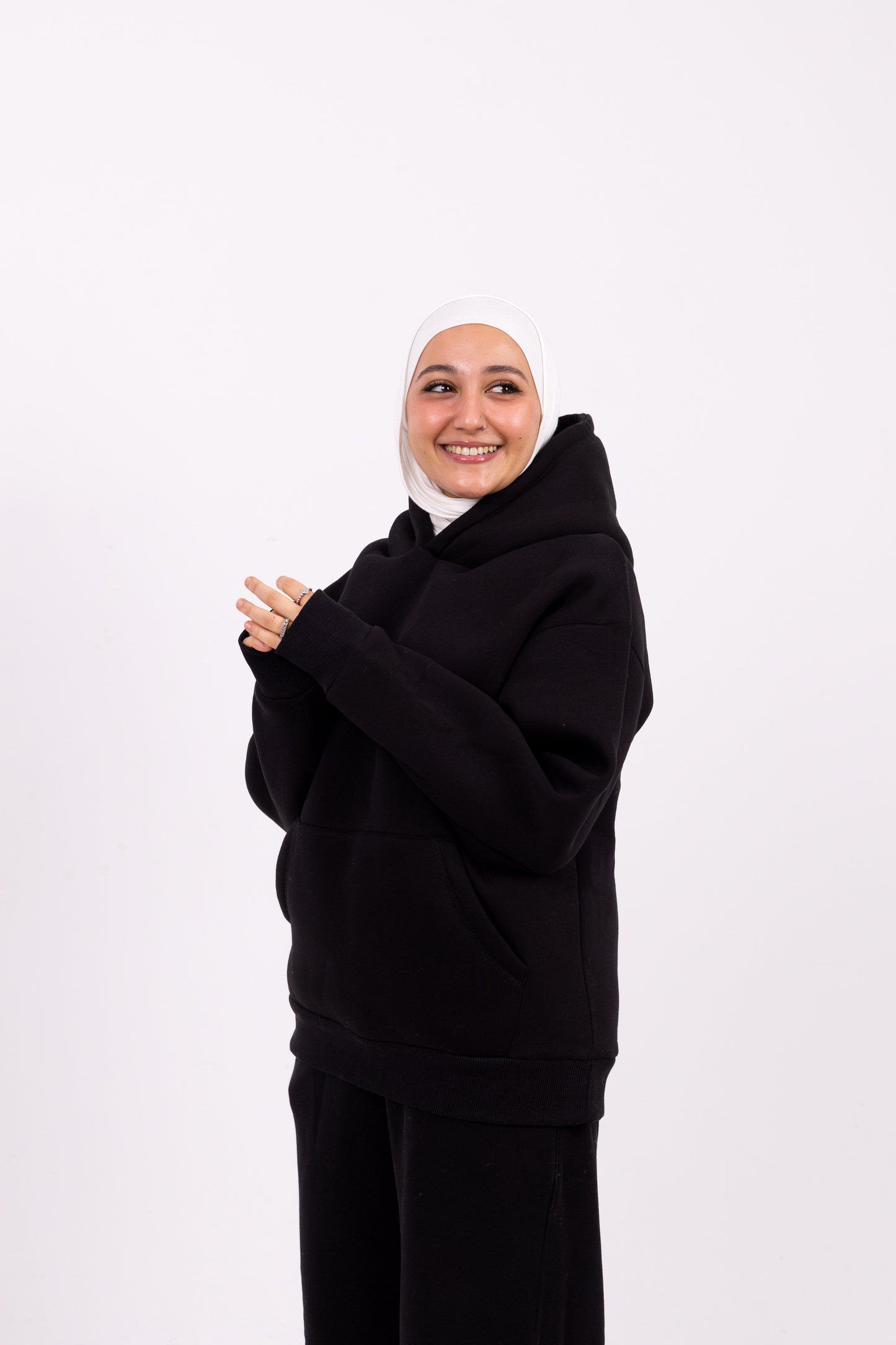 black oversize hoodie