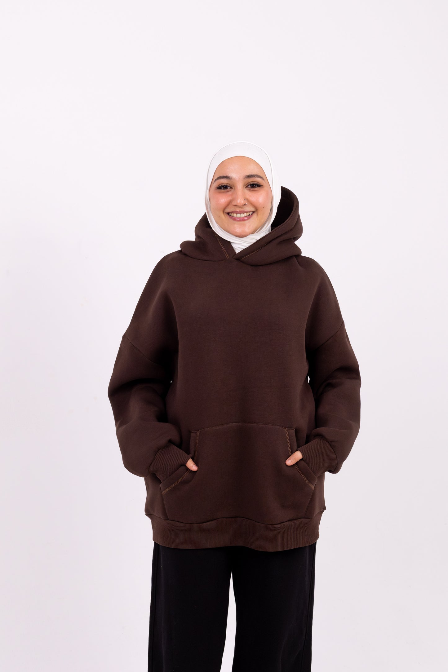brown oversize hoodie