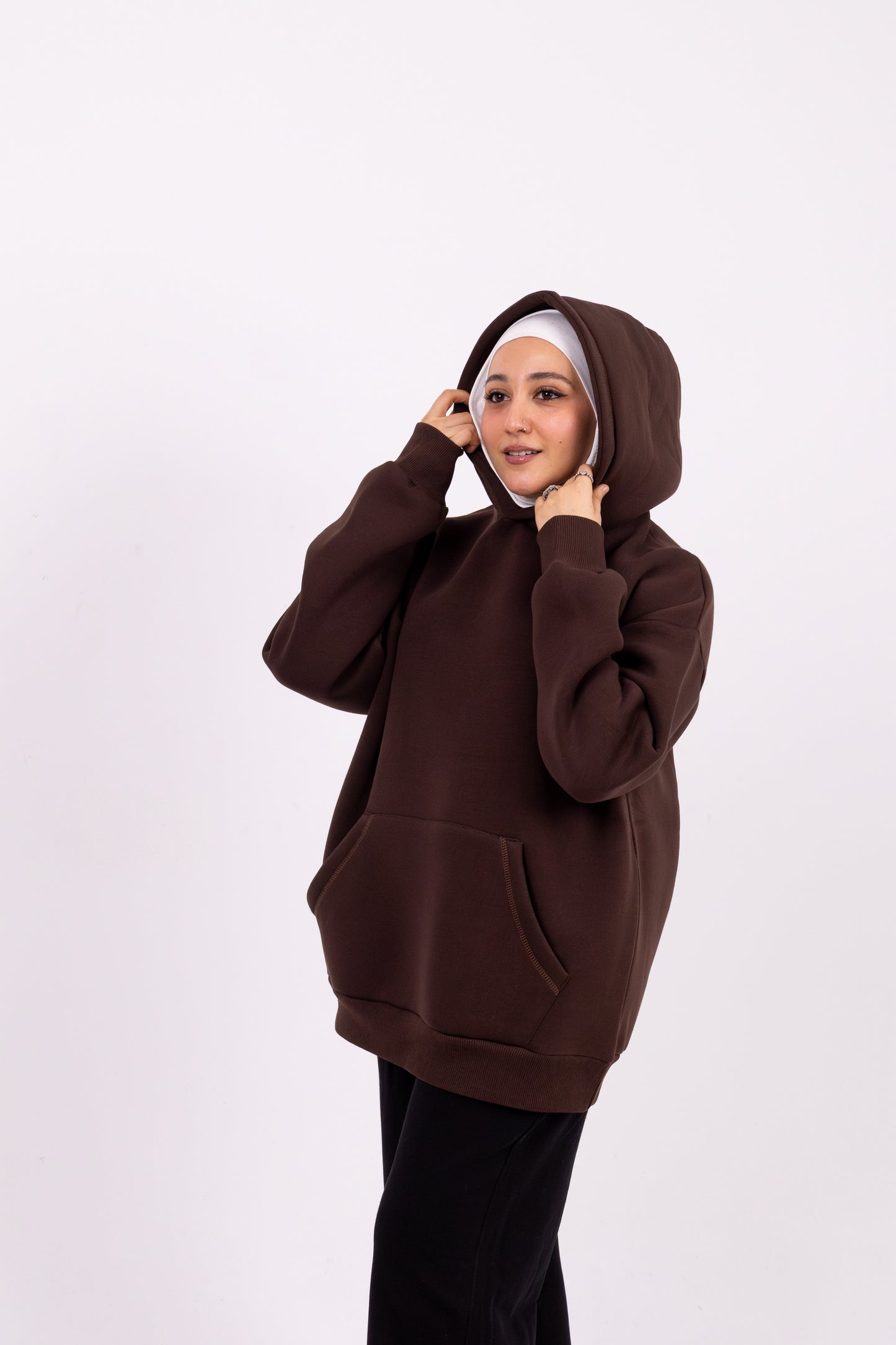 brown oversize hoodie