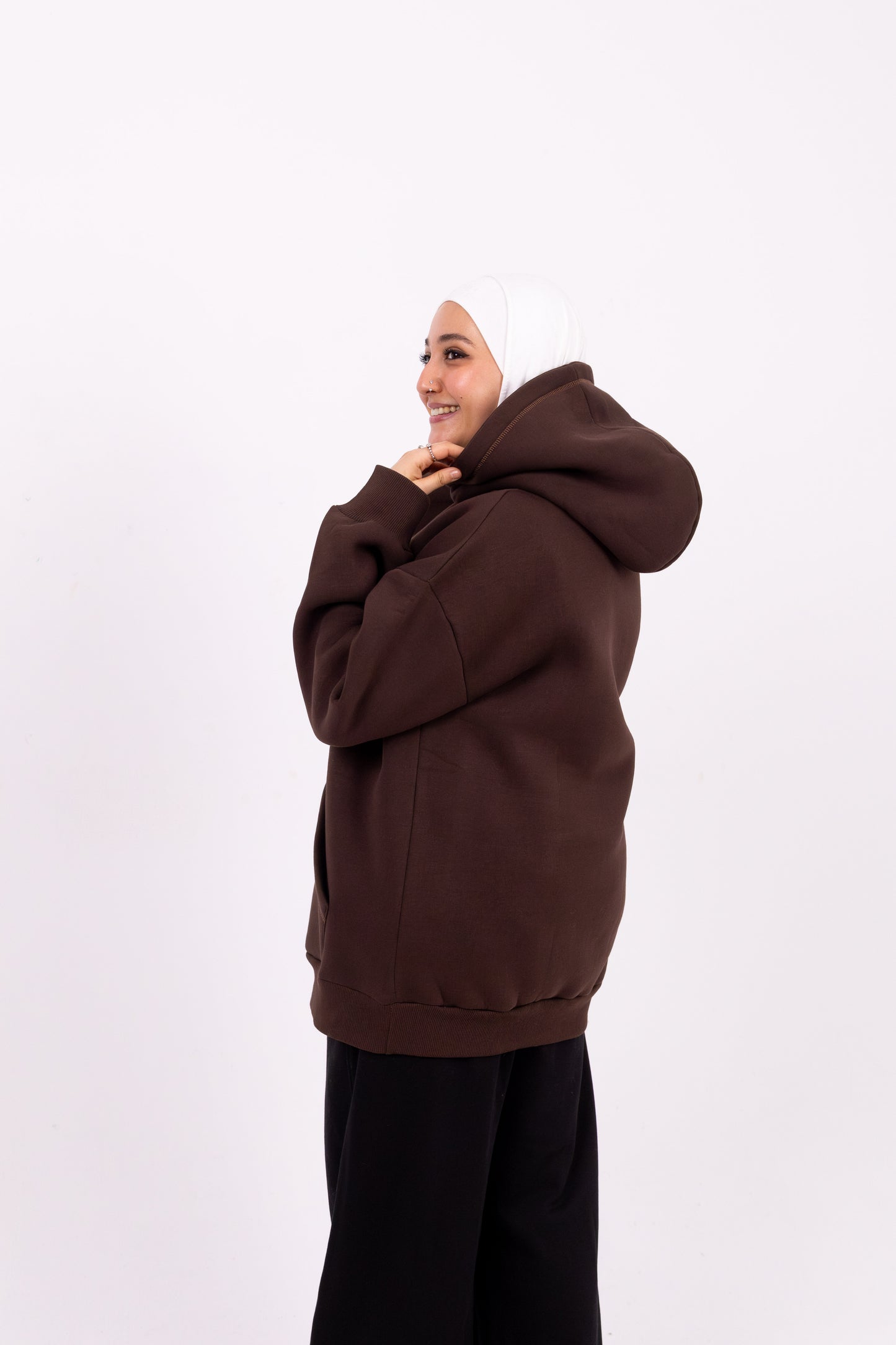 brown oversize hoodie