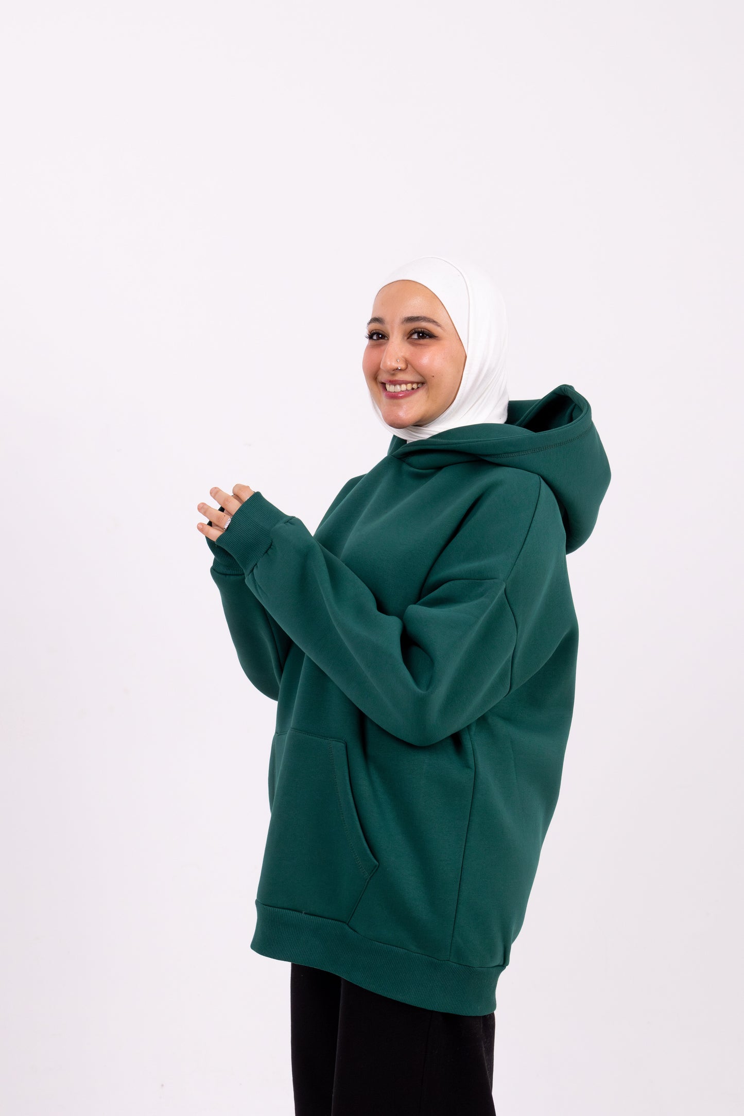olive oversize hoodie  is