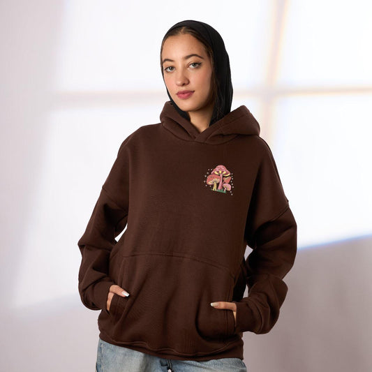 good vibes brown oversize hoodie