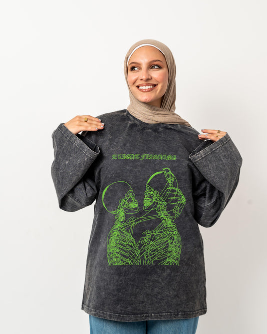 a light of flashing washed widesleeves t-shirt