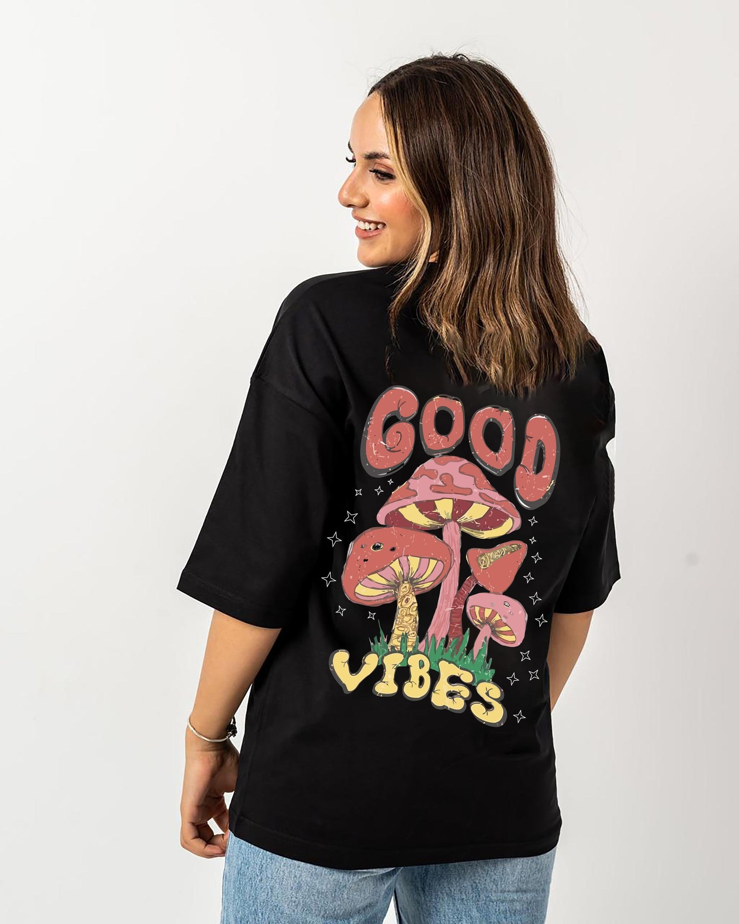 good vibes black t-shirt