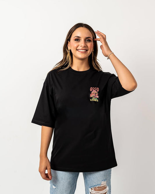 good vibes black t-shirt