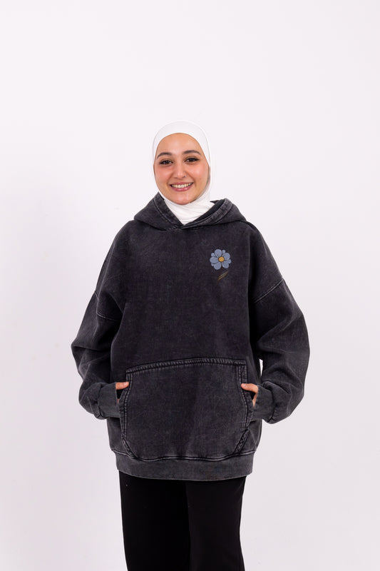 Finding my own path washed coal hoodie