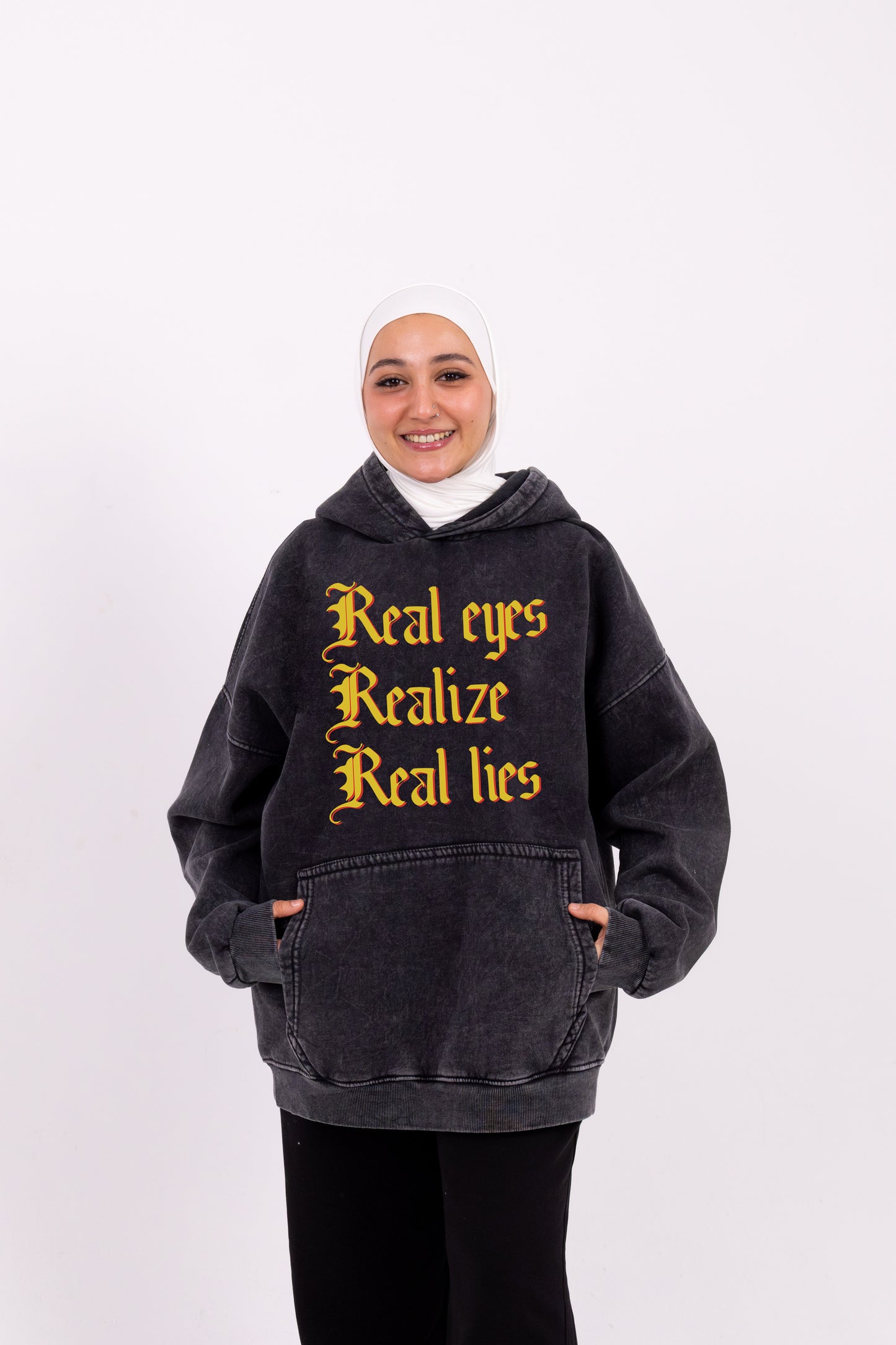 Real eyes washed coal hoodie