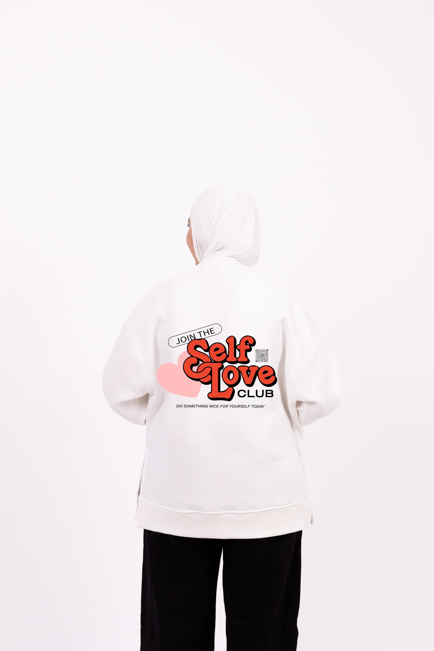 Self love white comfy-go sweatshirt