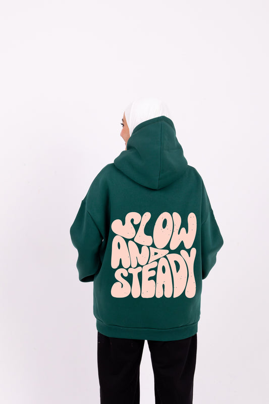 Slow and steady olive hoodie