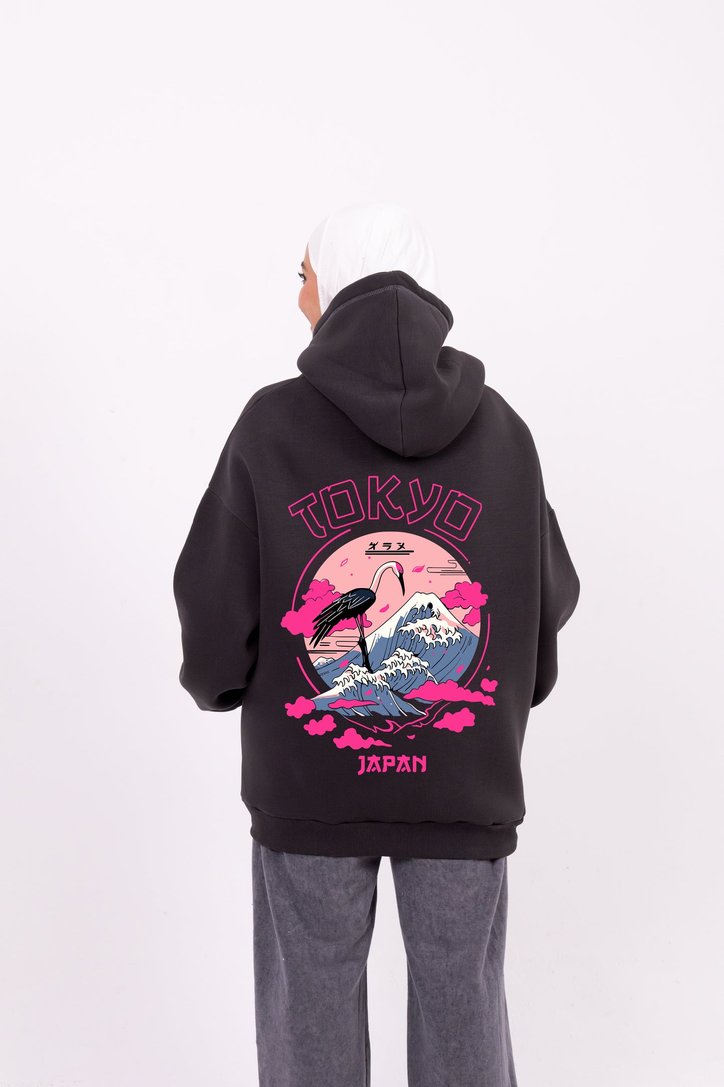 tokyo grey oversize hoodie